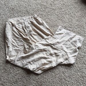 AERIE NWOT Beige Off White Wide Leg Soft Trouser Pants Elastic Wait Size M